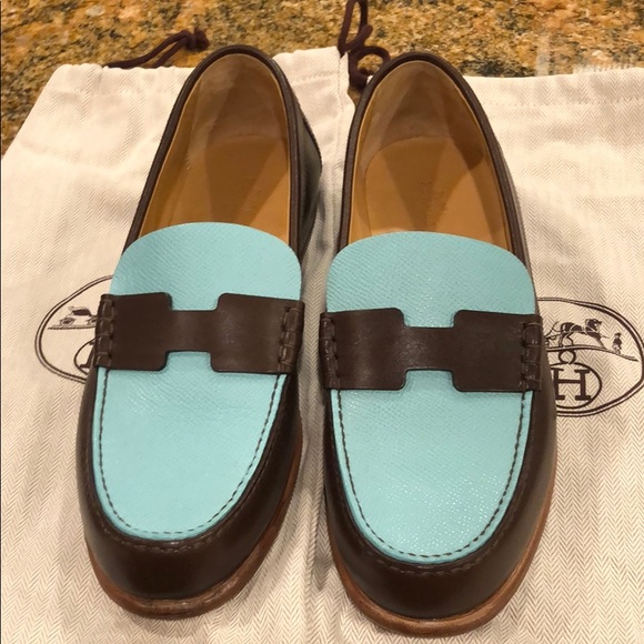 Hermes Shoes - Auth Hermes Ladies Loafers Calf Veau Epson EU 38.5
